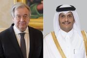 رایزنی دبیرکل سازمان ملل با وزیر خارجه قطر درباره مرحله نخست توافق غزه