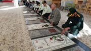 قبور مطهر شهدای دفاع‌ مقدس و فتح خرمشهر در بهاباد گلباران شد