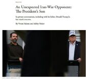 مخالفت بزرگترین پسر ترامپ با جنگ پدرش علیه ایران!