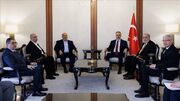 دیدار وزیر خارجه ترکیه با هیأت حماس در آنکارا