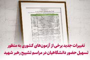 تغییرات جدید برخی از آزمون‌های کشوری به منظور تسهیل حضور دانشگاهیان در مراسم تشییع رهبر شهید