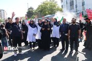 گزارش تصویری / حضور دانشگاهیان علوم پزشکی گناباد در مراسم بدرقه آقای شهید ایران در مشهد