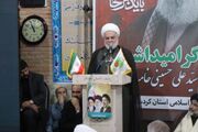 حجت‌الاسلام والمسلمین پورذهبی در مراسم گرامیداشت رهبر شهید: راه خدمت به مردم و ایستادگی در برابر دشمنان باید ادامه یابد