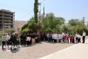 گزارش تصویری/ اهزاز پرچم سه رنگ میهن عزیز در دانشکده پرستاری لار