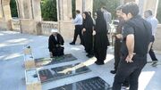 تجدید میثاق جامعه پزشکی جهرم با آرمان‌های شهدا؛گل‌افشانی قبور مطهر شهدا در هفته دفاع مقدس