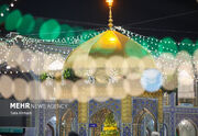 حرم امام رضا(ع) در شب میلاد حضرت صاحب الزمان(عج) غرق در نور و شادی است