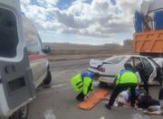 مصدومیت دو نفر در تصادف رخ به رخ در محور اردل-شهرکرد