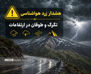 هشدار زرد هواشناسی در سمنان؛ تگرگ و طوفان ارتفاعات را در بر می‌گیرد