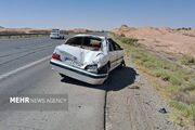 برخورد پراید و پژو در محور میامی- سبزوار ۷ مصدوم بر جای گذاشت