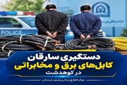دستگیری دو سارق کابل‌های برق و مخابرات در کوهدشت