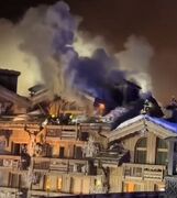 فیلم | آتش‌سوزی گسترده یک هتل در فرانسه