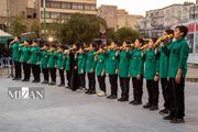 گروه «ثامن» با لباس خادمی امام رضا (ع) در «خیمه هنر»