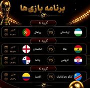 برنامه بازی‌های امشب جام جهانی ۲۰۲۶