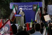 حضور تولیت آستان قدس رضوی در اجتماع بزرگ مردم در چهارراه آزادشهر مشهد