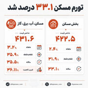 تورم مسکن ۳۳.۱ درصد شد