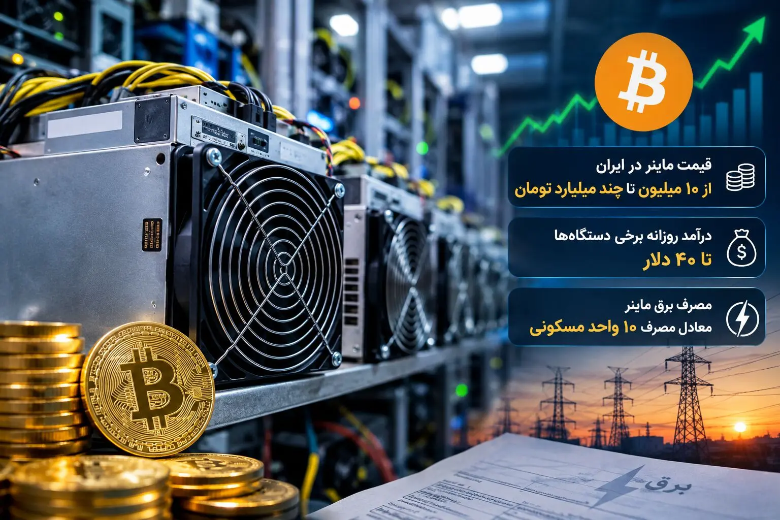 تضاد قیمت و سود ماینرها؛ یک دستگاه استخراج رمزارز معادل ۱۰ خانه برق می‌کشد