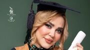فیلم / نگاهی به جشن فارغ التحصیلی دکترای بهاره رهنما بعد از مراسم حافظ با همان لباس زمردی اش / تقدیم به پدرم