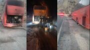 فیلم / فداکاری ماموران پلیس راه برای نجات مسافران اتوبوس در جاده اندیمشک