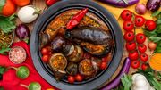 آموزش پخت دلمه بادمجان شکم‌ پر با گوشت، برنج و لپه