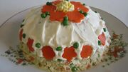 آموزش چندین مدل کیک مرغ و ماکارونی و الویه / فیلم