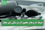 ضبط داروها و تجهیزات پزشکی غیرمجاز