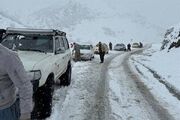 طوفان و کولاک سنگین در جاده پیرانشهر-تمرچین