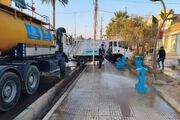 بهسازی و پاکسازی پایانه مرزی خسروی با استفاده از تجهیزات مدرن شستشو