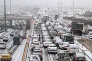 لغزندگی معابر شمالی تهران به دلیل بارش برف و باران