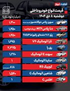 قیمت خودرو امروز ۸ دی ۱۴۰۴