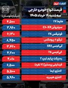 قیمت خودرو امروز ۱۹ خرداد ۱۴۰۵
