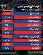 قیمت خودرو در بازار امروز 1 مهر 1405