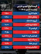 قیمت خودرو در بازار امروز 12 مهرماه