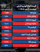 قیمت خودرو در بازار امروز 20 مهرماه