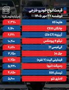 قیمت خودرو در بازار امروز 27 مهرماه