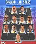 ترکیب منتخب انگلیس در قرن ۲۱ ؛ با حضور هری کین ، دیوید بکام و فرانک لمپارد