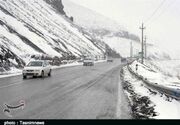 بارش برف و باران در جاده‌های ۱۱ استان