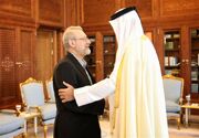 دیدار لاریجانی با امیر قطر