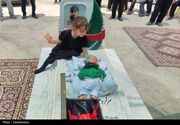 نوزاد شهید مدافع امنیت برای اولین بار به دیدار پدر رفت