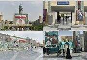 حرم رضوی با فضاآرایی و طنین «باید برخاست» مهیای وداع شد
