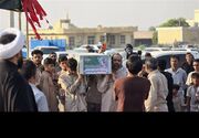 تشییع پیکر شهید مرتضی هرمزی صیاد اهل‌سنت هرمزگان در بندرکوهستک