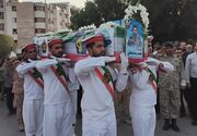 پیکر شهید حمیدرضا دهقانی در برازجان تشییع شد