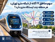 سهم مناطق ۲۲ گانه از شبکه مترو تهران؛ هر منطقه چند ایستگاه مترو دارد؟