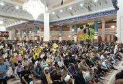 آیین گرامیداشت شهید سید حسن نصرالله در حرم بانوی کرامت برگزار شد