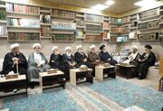 دیدار جمعی از علمای حوزه علمیه قم با نماینده آیت‌الله سیستانی در عراق