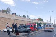 تصادف مرگبار پراید با ستون روشنایی در زیرگذر شهرک گلستان شیراز